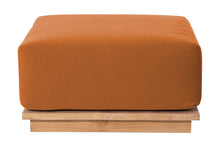 Hermosa Outdoor Teak Ottoman. Sunbrella Cushion.