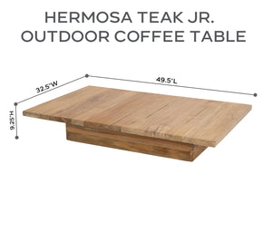 Hermosa 32"x49" Teak Jr. Outdoor Coffee Table