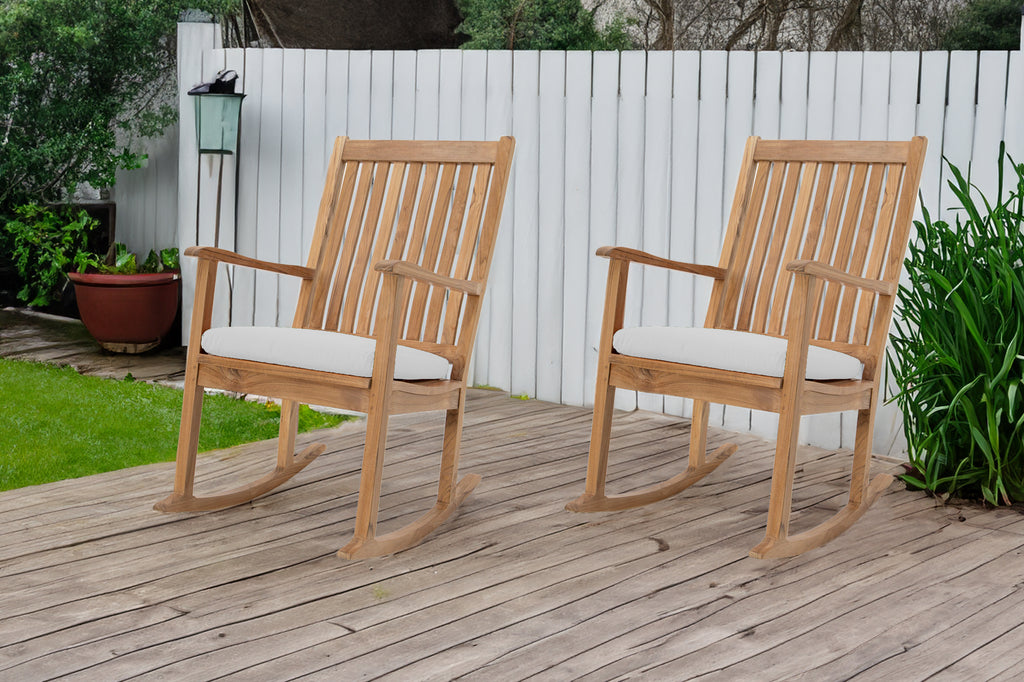 Huntington Teak High Back Rocking Chair Set of 2 – Willow Creek Designs