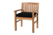 Set of 2 Huntington Teak Outdoor Dining Arm Chair. Sunbrella Cushion.