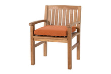 Set of 2 Huntington Teak Outdoor Dining Arm Chair. Sunbrella Cushion.