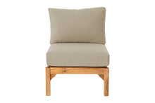 Huntington Teak Outdoor Armless Chair. Sunbrella Cushion