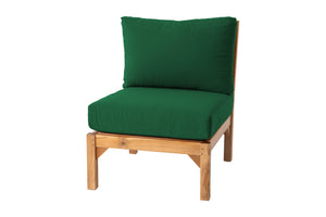 Huntington Teak Outdoor Armless Chair. Sunbrella Cushion
