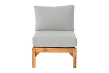 Huntington Teak Outdoor Armless Chair. Sunbrella Cushion