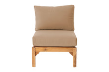 Huntington Teak Outdoor Armless Chair. Sunbrella Cushion