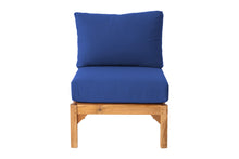 Huntington Teak Outdoor Armless Chair. Sunbrella Cushion