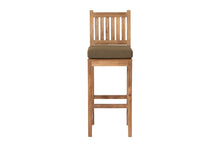 4 pc Huntington Teak Barstool Set with Rectangular Bar Table. Sunbrella Cushion.