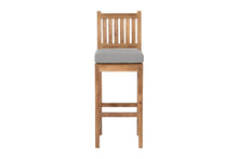 4 pc Huntington Teak Barstool Set with Rectangular Bar Table. Sunbrella Cushion.
