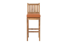 4 pc Huntington Teak Barstool Set with Rectangular Bar Table. Sunbrella Cushion.