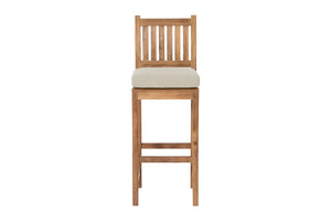 Set of 2 Huntington Outdoor Teak Armless Barstool. Sunbrella Cushion.