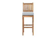 4 pc Huntington Teak Barstool Set with Rectangular Bar Table. Sunbrella Cushion.