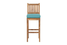 Set of 2 Huntington Outdoor Teak Armless Barstool. Sunbrella Cushion.