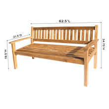 Huntington Teak Outdoor Bench. Sunbrella Cushion