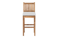 Set of 2 Huntington Outdoor Teak Armless Counter Stool. Sunbrella Cushion.