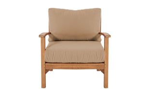 Huntington Teak Outdoor Club Chair. Sunbrella Cushion