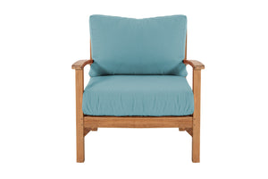 12 pc Huntington Teak Sectional Seating Group with 48" Chat Table. Sunbrella Cushion.
