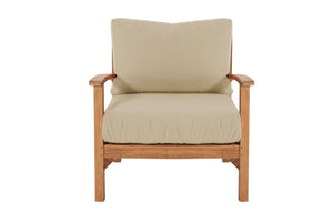 Huntington Teak Outdoor Club Chair. Sunbrella Cushion