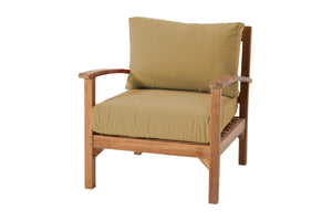 Huntington Teak Outdoor Club Chair. Sunbrella Cushion
