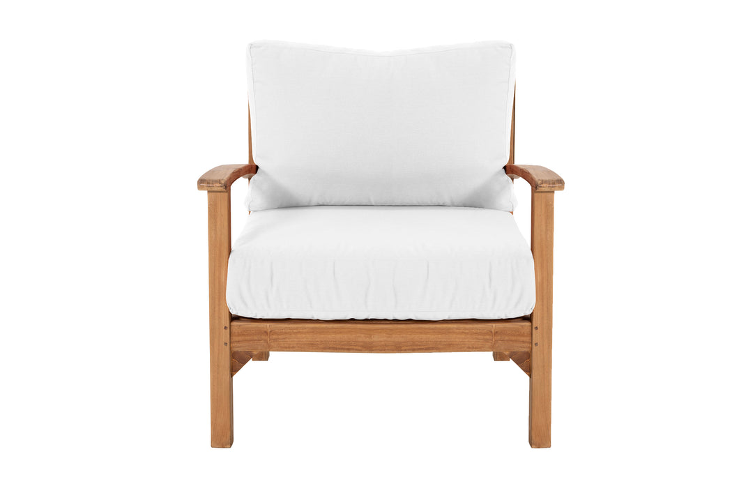 Huntington Teak Outdoor Club Chair. Sunbrella Cushion