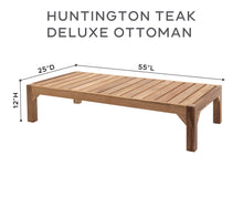 Huntington Outdoor Deluxe Teak Ottoman. Sunbrella Cushion.