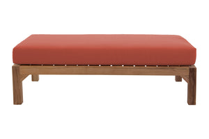 Huntington Outdoor Deluxe Teak Ottoman. Sunbrella Cushion.