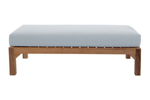 Huntington Outdoor Deluxe Teak Ottoman. Sunbrella Cushion.