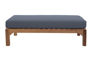 Huntington Outdoor Deluxe Teak Ottoman. Sunbrella Cushion.