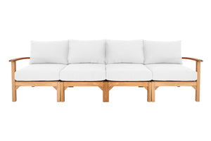 7 pc Huntington Teak Deep Seating Deluxe Sofa Set with 36" Chat Table. Sunbrella Cushion.