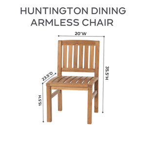 9 pc Huntington Teak Dining Set with Expansion Table. Sunbrella Cushion.