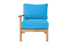 Huntington Teak Outdoor Left Arm Chair. Sunbrella Cushion