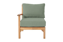Huntington Teak Outdoor Left Arm Chair. Sunbrella Cushion