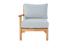 Huntington Teak Outdoor Left Arm Chair. Sunbrella Cushion
