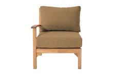 Huntington Teak Outdoor Left Arm Chair. Sunbrella Cushion