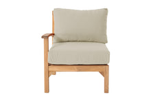 Huntington Teak Outdoor Left Arm Chair. Sunbrella Cushion