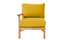 Huntington Teak Outdoor Left Arm Chair. Sunbrella Cushion