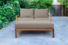2 pc Huntington Teak Deep Seating Loveseat Daybed. Sunbrella Cushion.