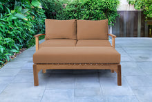 2 pc Huntington Teak Deep Seating Loveseat Daybed. Sunbrella Cushion.