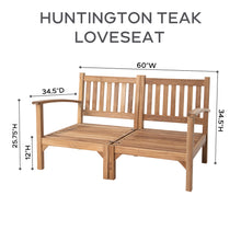 2 pc Huntington Teak Deep Seating Loveseat Daybed. Sunbrella Cushion.