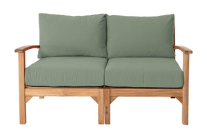 Huntington Teak Outdoor Loveseat. Sunbrella Cushion
