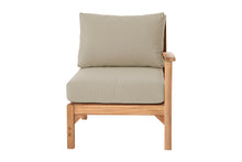 Huntington Teak Outdoor Right Arm Chair. Sunbrella Cushion