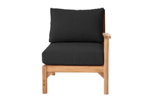 Huntington Teak Outdoor Right Arm Chair. Sunbrella Cushion