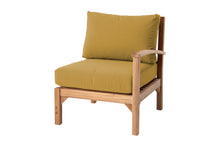 Huntington Teak Outdoor Right Arm Chair. Sunbrella Cushion