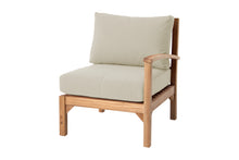 Huntington Teak Outdoor Right Arm Chair. Sunbrella Cushion