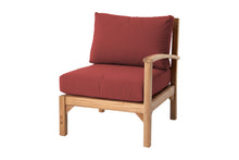 Huntington Teak Outdoor Right Arm Chair. Sunbrella Cushion