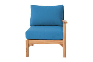 Huntington Teak Outdoor Right Arm Chair. Sunbrella Cushion