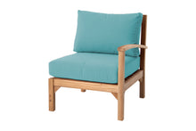 Huntington Teak Outdoor Right Arm Chair. Sunbrella Cushion