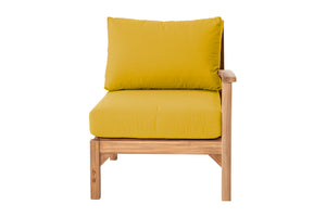 Huntington Teak Outdoor Right Arm Chair. Sunbrella Cushion