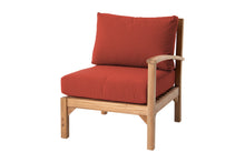 Huntington Teak Outdoor Right Arm Chair. Sunbrella Cushion