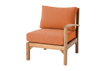 Huntington Teak Outdoor Right Arm Chair. Sunbrella Cushion