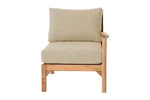 Huntington Teak Outdoor Right Arm Chair. Sunbrella Cushion